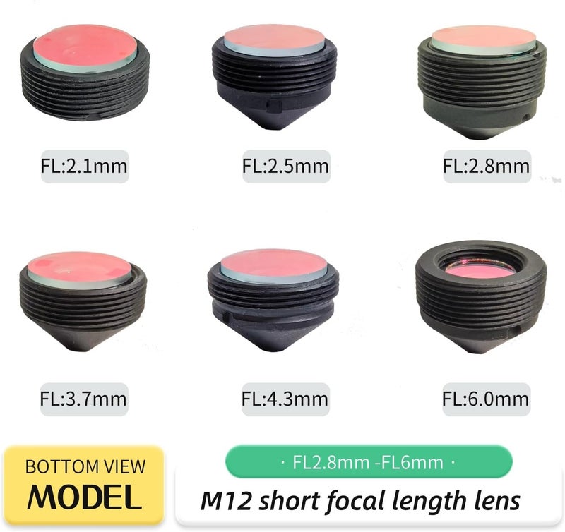 QILENS M12 Lens Sample Kit for Security Cameras – Short, Medium & Long Focal Lengths (2.1mm to 70mm) – Compatible with CCTV, Raspberry Pi, & Industrial Cameras (M12ShortKit) - Image 4